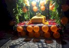 पंचमंदिर में  शरद पूर्णिमा पर खुले आसमान के नीचे विराजे भगवान 